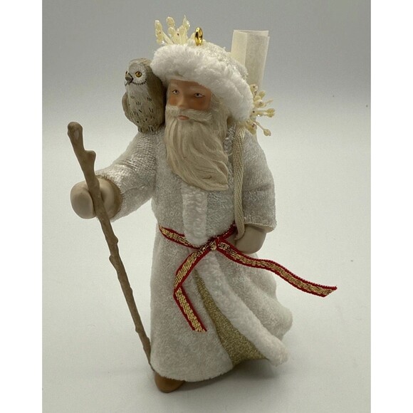 Vtg 2015 Hallmark Father Christmas w Owl Ornament 12th Series Santa Box White - Picture 8 of 15